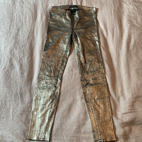 J Brand Gold Genuine Suede Pants 27 - Picture 3 of 10